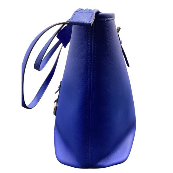 Michael Kors Tote Women’s 1Size Saffiano Leather Large MK Bag Charm Cobalt Blue - Picture 3 of 11